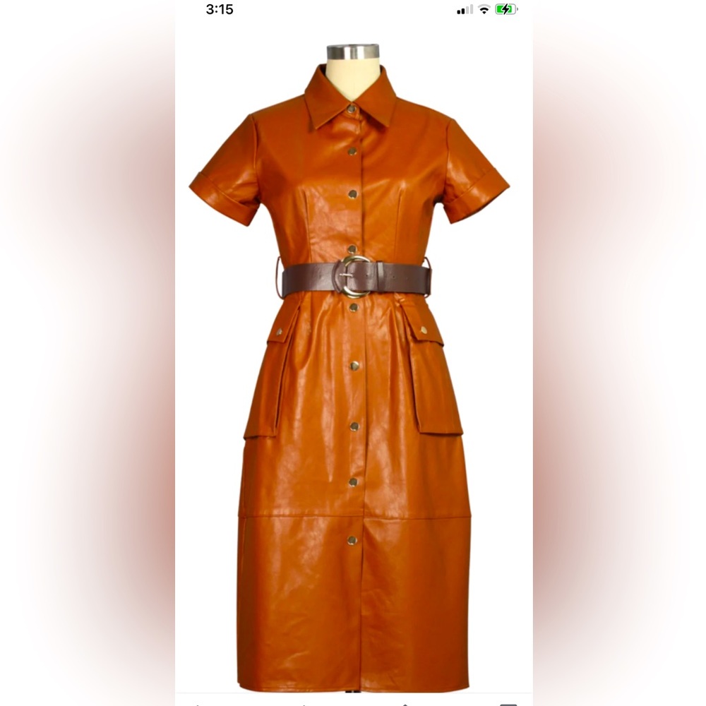 ZARA faux leather cargo dress ( no belt)
